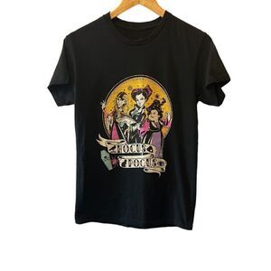 DISNEY HOCUS POCUS Black Graphic Cotton Short Sleeve Casual Tee Shirt S